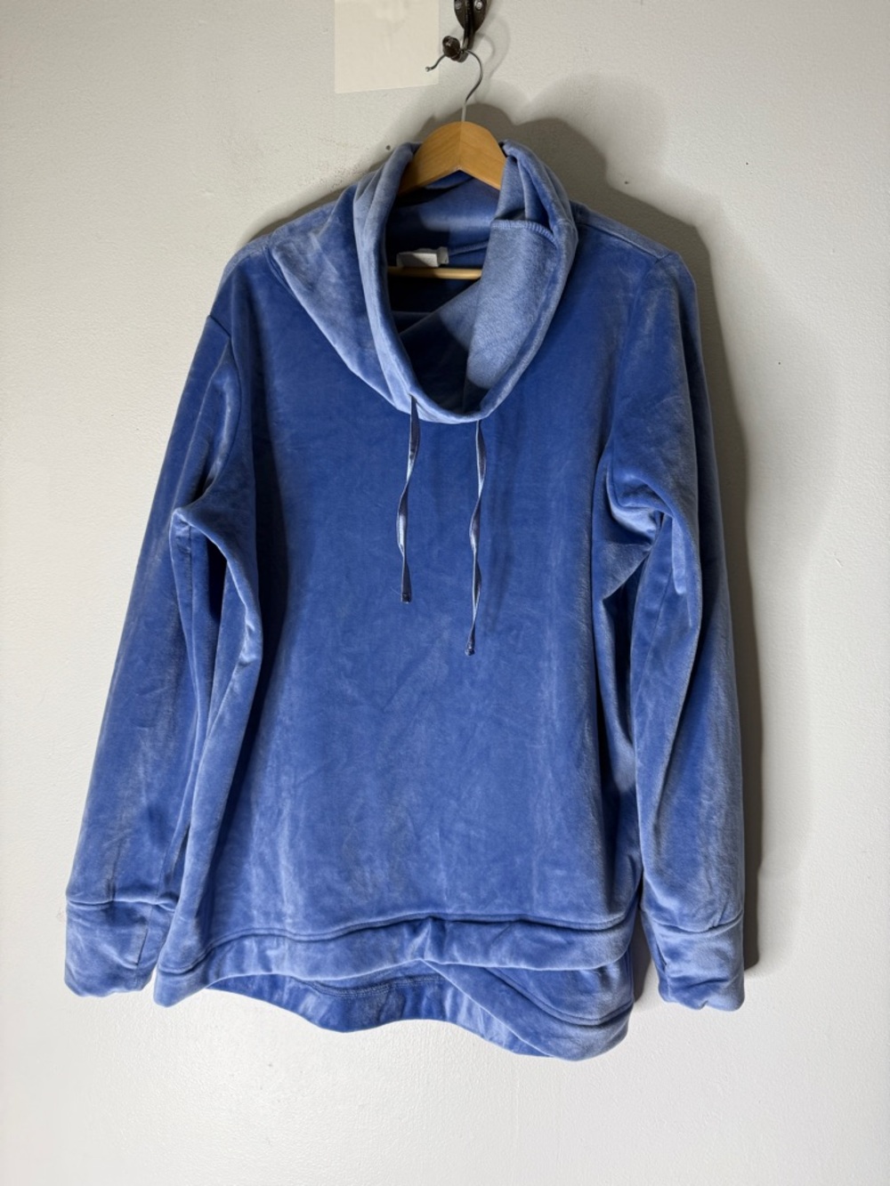 SOFTIES by Paddi Murphy Top Pullover Turtleneck Cozy Size Xl Blue